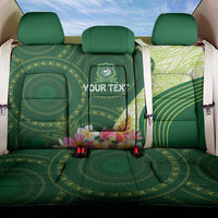Fiji Ballantine Memorial High School Personalised Back Car Seat Cover Masi Tapa Mix Plumeria LT7 One Size Green - Polynesian Pride