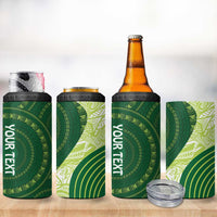 Fiji Ballantine Memorial High School Personalised 4 in 1 Can Cooler Tumbler Masi Tapa Mix Plumeria LT7 - Polynesian Pride
