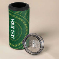Fiji Ballantine Memorial High School Personalised 4 in 1 Can Cooler Tumbler Masi Tapa Mix Plumeria LT7 - Polynesian Pride