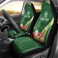 Fiji Ballantine Memorial High School Personalised Car Seat Cover Masi Tapa Mix Plumeria LT7 - Polynesian Pride