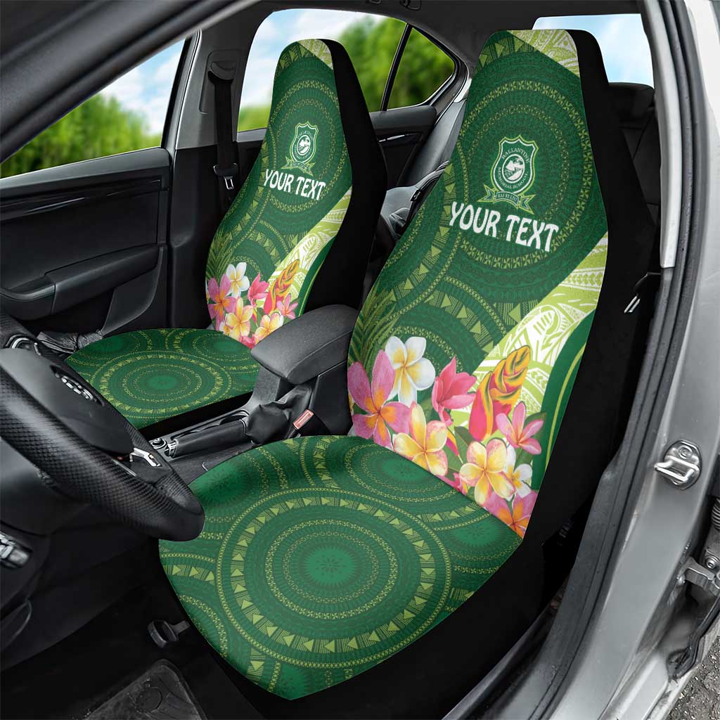 Fiji Ballantine Memorial High School Personalised Car Seat Cover Masi Tapa Mix Plumeria LT7 - Polynesian Pride