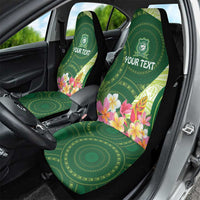 Fiji Ballantine Memorial High School Personalised Car Seat Cover Masi Tapa Mix Plumeria LT7 - Polynesian Pride