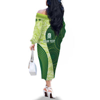 Fiji Ballantine Memorial High School Personalised Family Matching Off The Shoulder Long Sleeve Dress and Hawaiian Shirt Masi Tapa Mix Plumeria LT7 - Polynesian Pride