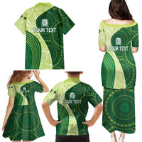 Fiji Ballantine Memorial High School Personalised Family Matching Puletasi and Hawaiian Shirt Masi Tapa Mix Plumeria LT7 - Polynesian Pride