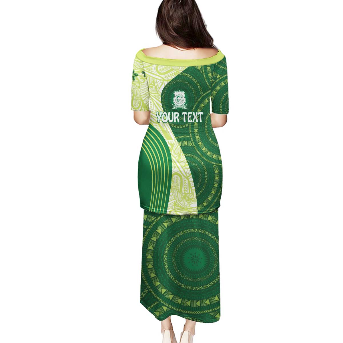 Fiji Ballantine Memorial High School Personalised Family Matching Puletasi and Hawaiian Shirt Masi Tapa Mix Plumeria LT7 - Polynesian Pride
