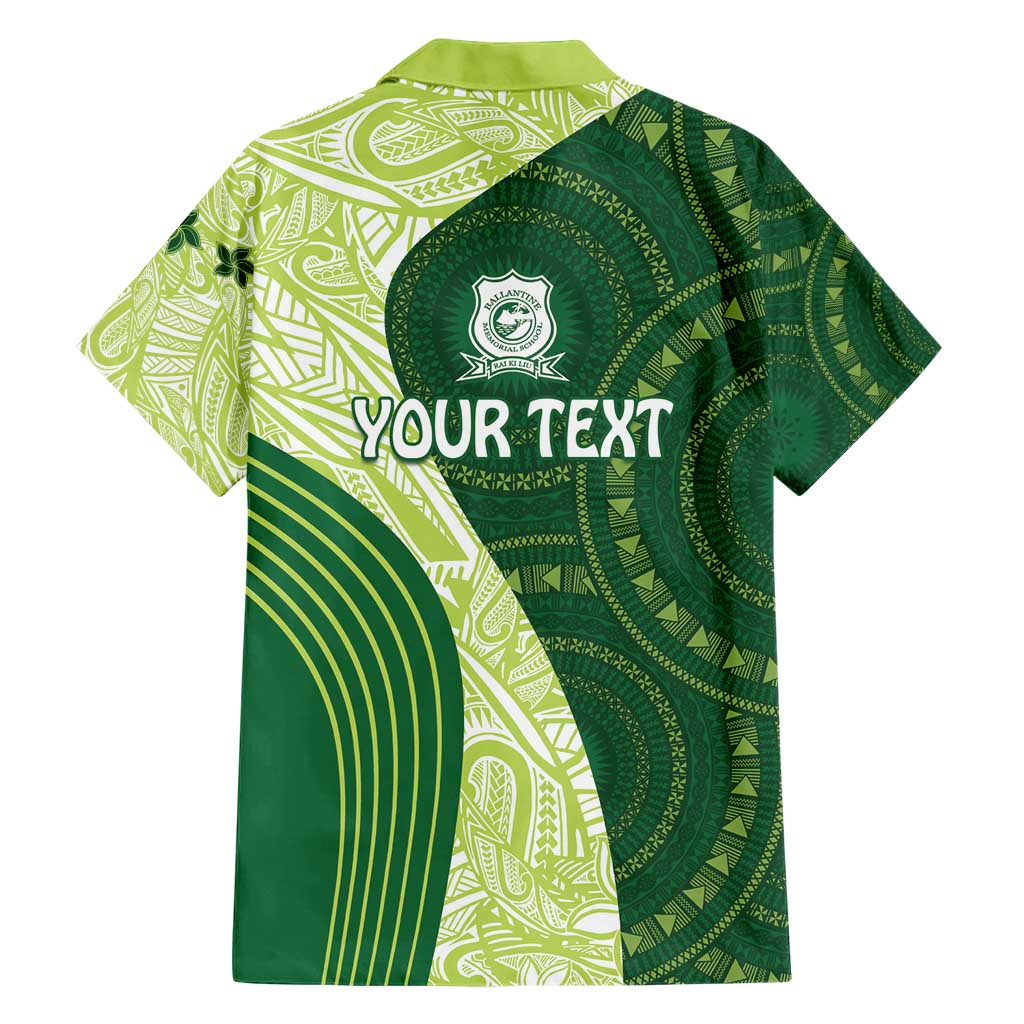 Fiji Ballantine Memorial High School Personalised Family Matching Short Sleeve Bodycon Dress and Hawaiian Shirt Masi Tapa Mix Plumeria LT7 - Polynesian Pride