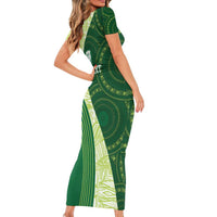 Fiji Ballantine Memorial High School Personalised Family Matching Short Sleeve Bodycon Dress and Hawaiian Shirt Masi Tapa Mix Plumeria LT7 - Polynesian Pride