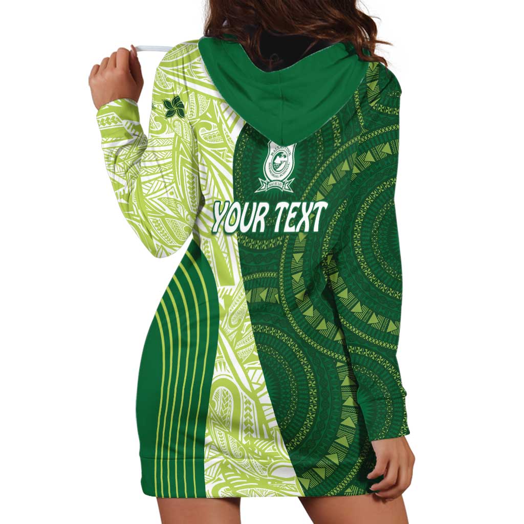 Fiji Ballantine Memorial High School Personalised Hoodie Dress Masi Tapa Mix Plumeria LT7 - Polynesian Pride