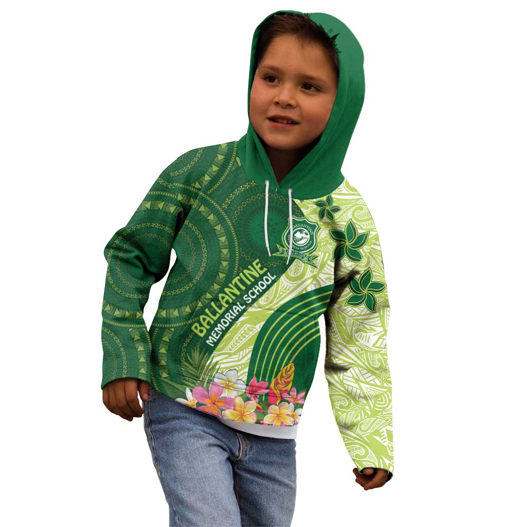 Fiji Ballantine Memorial High School Personalised Kid Hoodie Masi Tapa Mix Plumeria LT7 - Polynesian Pride