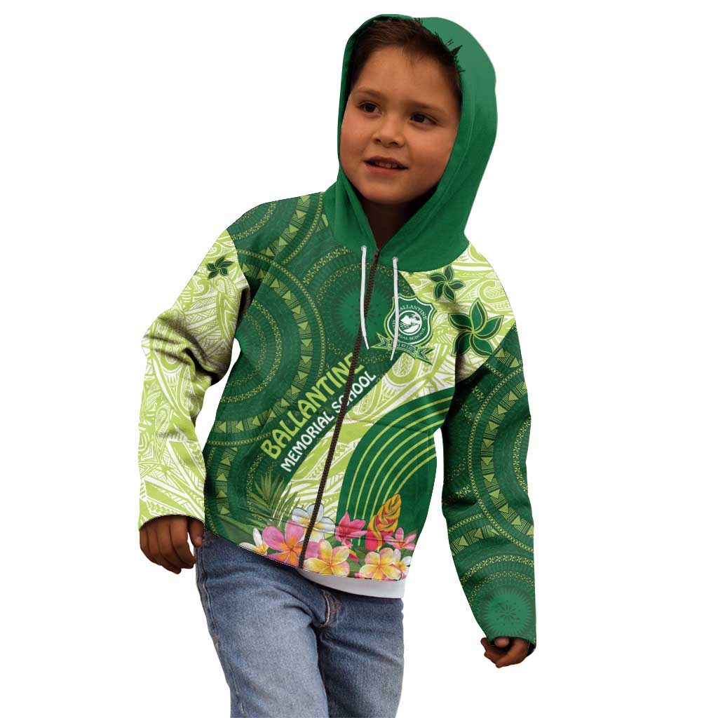 Fiji Ballantine Memorial High School Personalised Kid Hoodie Masi Tapa Mix Plumeria LT7 - Polynesian Pride