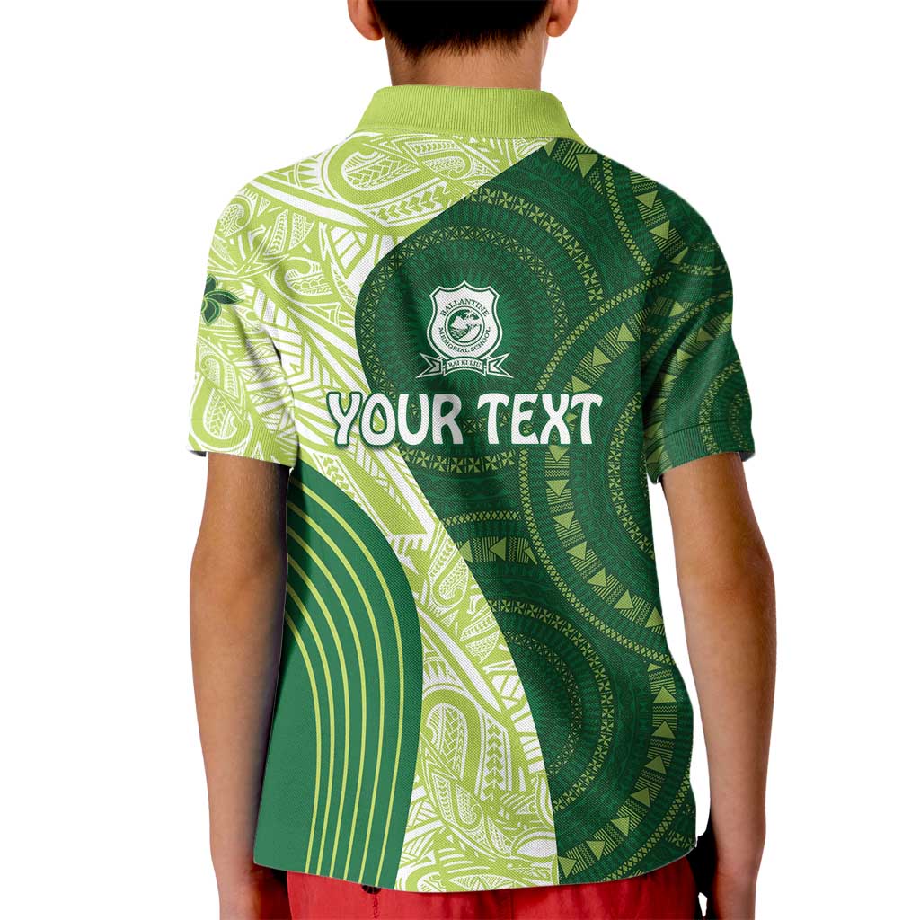 Fiji Ballantine Memorial High School Personalised Kid Polo Shirt Masi Tapa Mix Plumeria LT7 - Polynesian Pride
