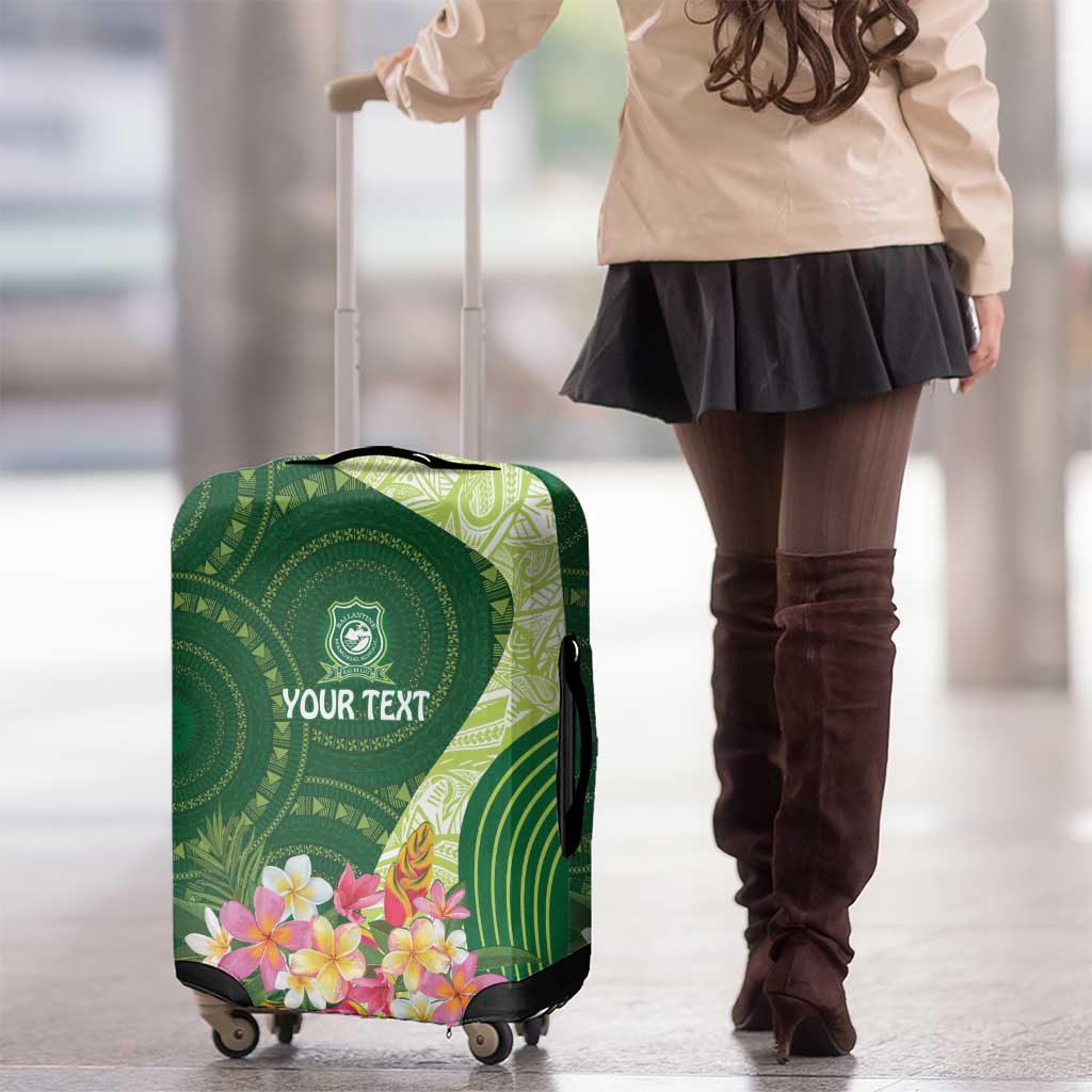 Fiji Ballantine Memorial High School Personalised Luggage Cover Masi Tapa Mix Plumeria LT7 - Polynesian Pride