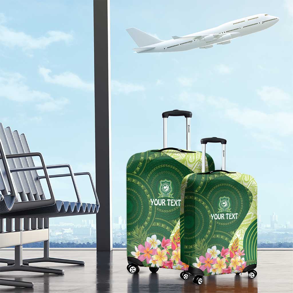 Fiji Ballantine Memorial High School Personalised Luggage Cover Masi Tapa Mix Plumeria LT7 - Polynesian Pride