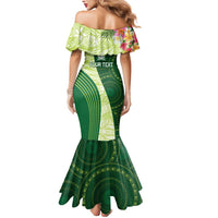 Fiji Ballantine Memorial High School Personalised Mermaid Dress Masi Tapa Mix Plumeria LT7 - Polynesian Pride