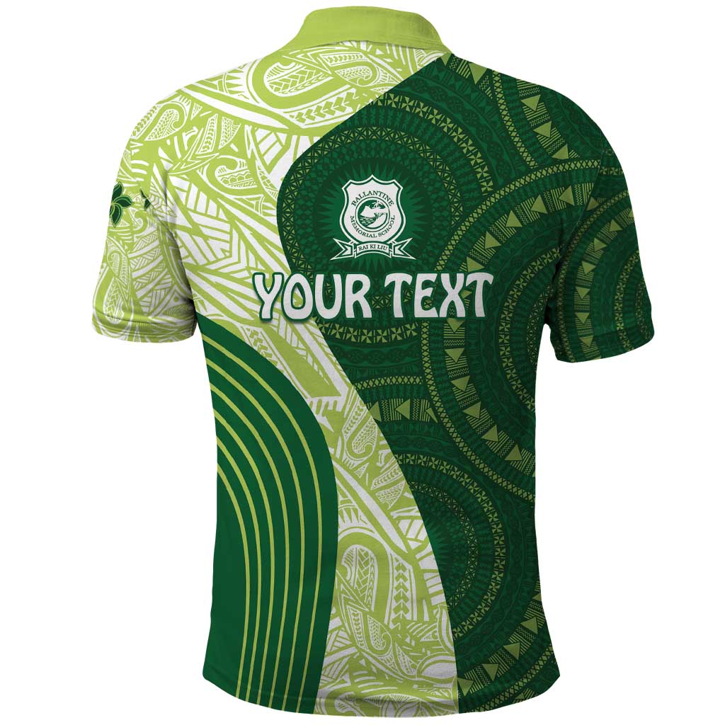 Fiji Ballantine Memorial High School Personalised Polo Shirt Masi Tapa Mix Plumeria LT7 - Polynesian Pride