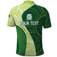 Fiji Ballantine Memorial High School Personalised Polo Shirt Masi Tapa Mix Plumeria LT7 - Polynesian Pride