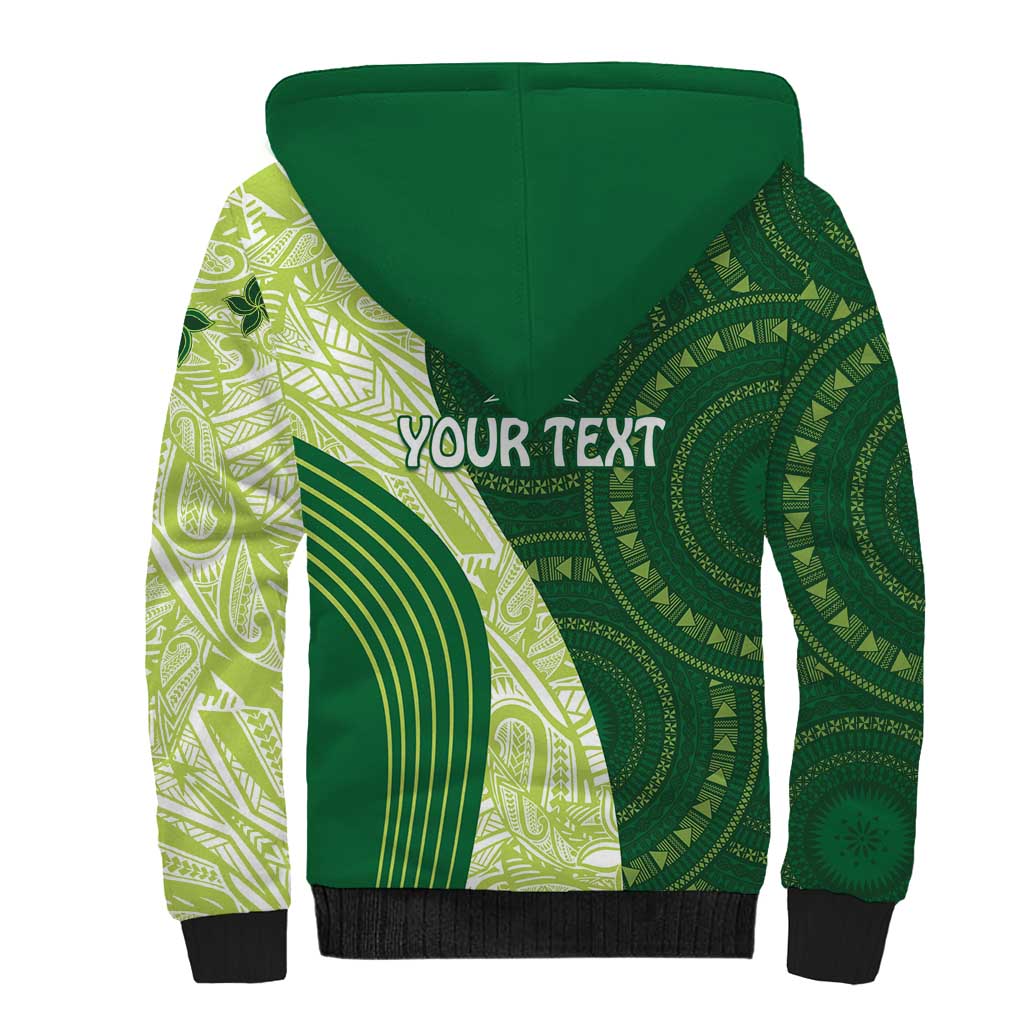 Fiji Ballantine Memorial High School Personalised Sherpa Hoodie Masi Tapa Mix Plumeria LT7 - Polynesian Pride