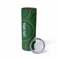 Fiji Ballantine Memorial High School Personalised Skinny Tumbler Masi Tapa Mix Plumeria LT7 - Polynesian Pride
