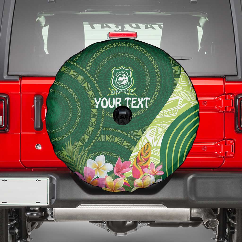 Fiji Ballantine Memorial High School Personalised Spare Tire Cover Masi Tapa Mix Plumeria LT7 - Polynesian Pride