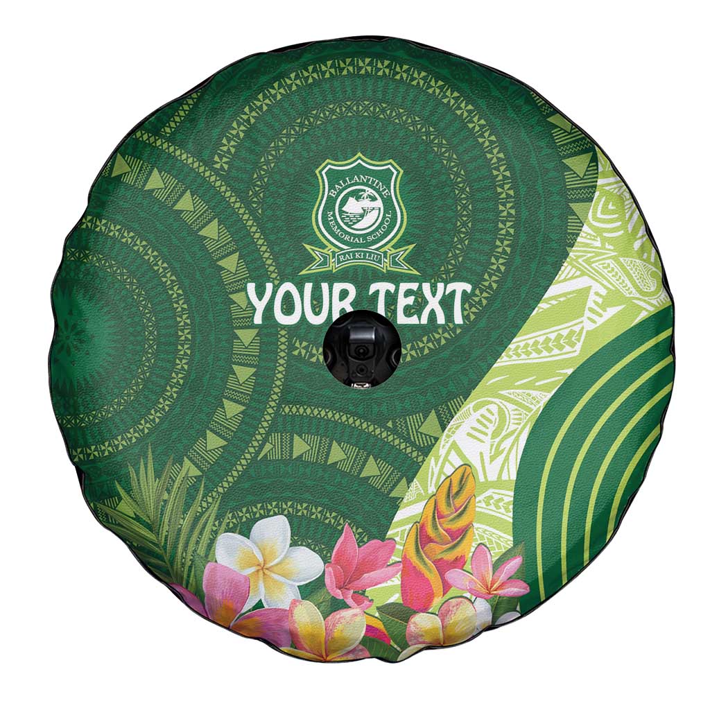 Fiji Ballantine Memorial High School Personalised Spare Tire Cover Masi Tapa Mix Plumeria LT7 - Polynesian Pride