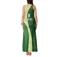Fiji Ballantine Memorial High School Personalised Tank Maxi Dress Masi Tapa Mix Plumeria LT7 - Polynesian Pride