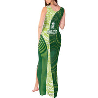 Fiji Ballantine Memorial High School Personalised Tank Maxi Dress Masi Tapa Mix Plumeria LT7 - Polynesian Pride