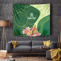 Fiji Ballantine Memorial High School Personalised Tapestry Masi Tapa Mix Plumeria LT7 - Polynesian Pride