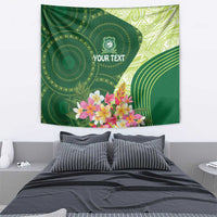 Fiji Ballantine Memorial High School Personalised Tapestry Masi Tapa Mix Plumeria LT7 - Polynesian Pride