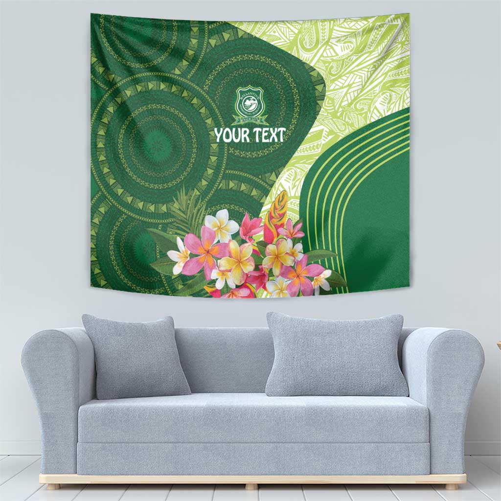 Fiji Ballantine Memorial High School Personalised Tapestry Masi Tapa Mix Plumeria LT7 - Polynesian Pride