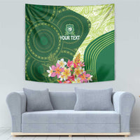 Fiji Ballantine Memorial High School Personalised Tapestry Masi Tapa Mix Plumeria LT7 - Polynesian Pride