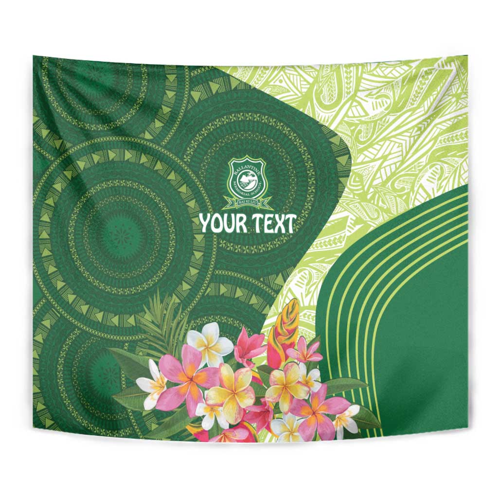 Fiji Ballantine Memorial High School Personalised Tapestry Masi Tapa Mix Plumeria LT7 - Polynesian Pride