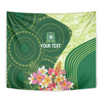 Fiji Ballantine Memorial High School Personalised Tapestry Masi Tapa Mix Plumeria LT7 - Polynesian Pride