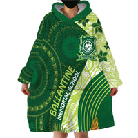 Fiji Ballantine Memorial High School Personalised Wearable Blanket Hoodie Masi Tapa Mix Plumeria LT7 - Polynesian Pride