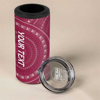 Fiji Adi Cakobau School Personalised 4 in 1 Can Cooler Tumbler Masi Tapa Mix Plumeria LT7 - Polynesian Pride