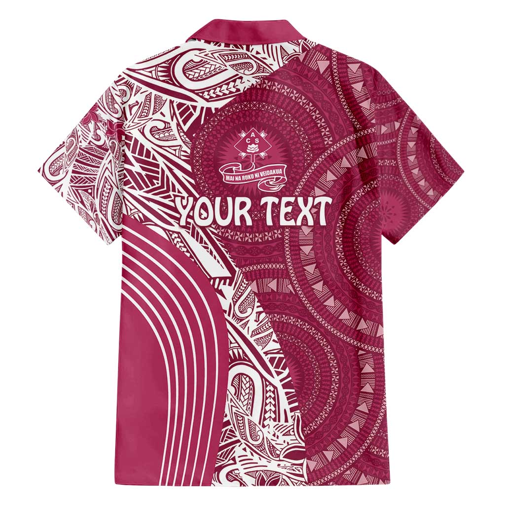 Fiji Adi Cakobau School Personalised Family Matching Off Shoulder Maxi Dress and Hawaiian Shirt Masi Tapa Mix Plumeria LT7 - Polynesian Pride