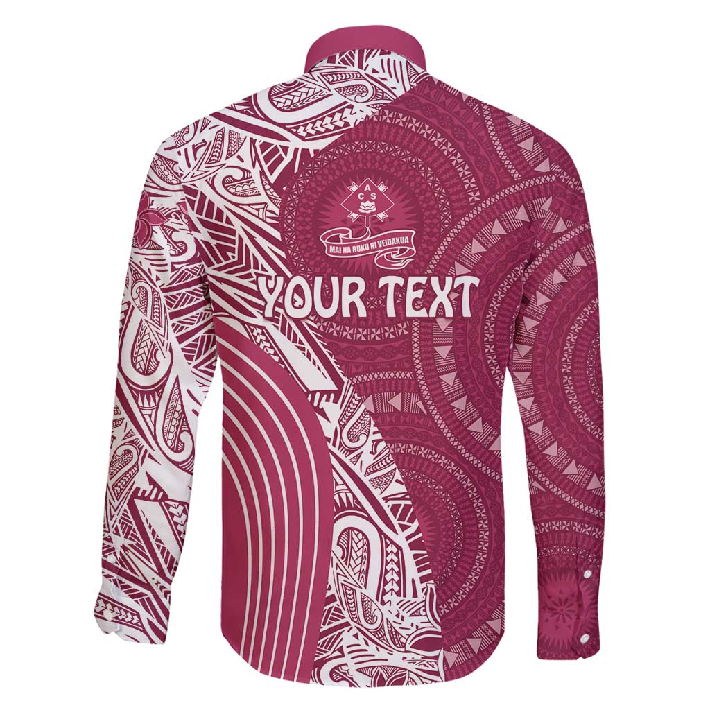 Fiji Adi Cakobau School Personalised Family Matching Short Sleeve Bodycon Dress and Hawaiian Shirt Masi Tapa Mix Plumeria LT7 - Polynesian Pride