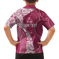 Fiji Adi Cakobau School Personalised Kid Hawaiian Shirt Masi Tapa Mix Plumeria