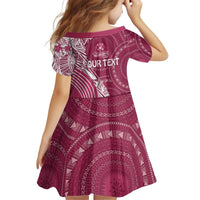 Fiji Adi Cakobau School Personalised Kid Short Sleeve Dress Masi Tapa Mix Plumeria LT7 - Polynesian Pride