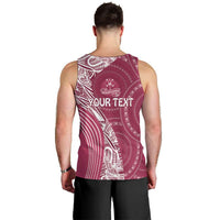 Fiji Adi Cakobau School Personalised Men Tank Top Masi Tapa Mix Plumeria LT7 - Polynesian Pride
