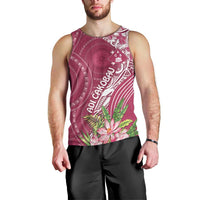 Fiji Adi Cakobau School Personalised Men Tank Top Masi Tapa Mix Plumeria LT7 - Polynesian Pride