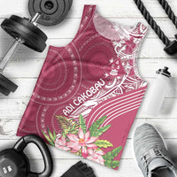 Fiji Adi Cakobau School Personalised Men Tank Top Masi Tapa Mix Plumeria LT7 - Polynesian Pride