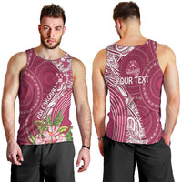 Fiji Adi Cakobau School Personalised Men Tank Top Masi Tapa Mix Plumeria LT7 - Polynesian Pride