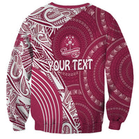 Fiji Adi Cakobau School Personalised Sweatshirt Masi Tapa Mix Plumeria LT7 - Polynesian Pride