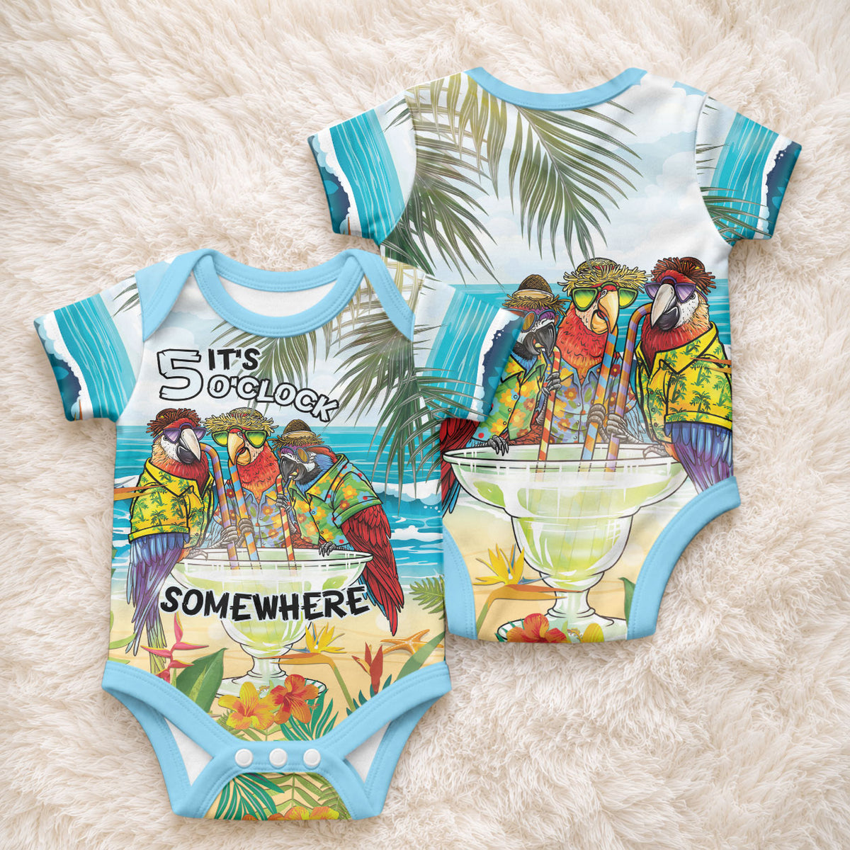 It's 5 o'clock Somewhere Baby Onesie Beach Party