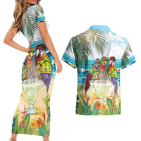 It's 5 o'clock Somewhere Couples Matching Short Sleeve Bodycon Dress and Hawaiian Shirt Beach Party - Polynesian Pride