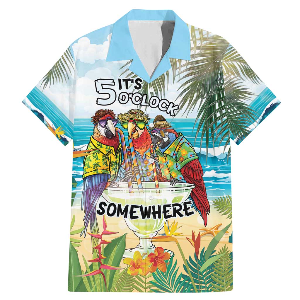 It's 5 o'clock Somewhere Family Matching Mermaid Dress and Hawaiian Shirt Beach Party LT7 Dad's Shirt - Short Sleeve Colorful - Polynesian Pride