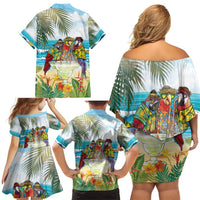 It's 5 o'clock Somewhere Family Matching Off Shoulder Short Dress and Hawaiian Shirt Beach Party LT7 - Polynesian Pride