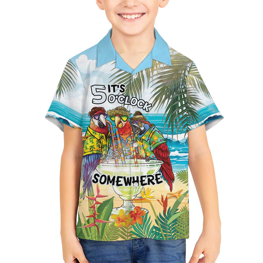 It's 5 o'clock Somewhere Family Matching Off Shoulder Short Dress and Hawaiian Shirt Beach Party LT7 Son's Shirt Colorful - Polynesian Pride