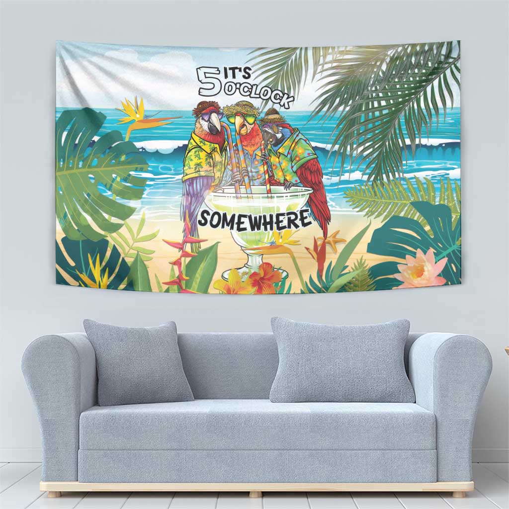 It's 5 o'clock Somewhere Tapestry Beach Party - Polynesian Pride