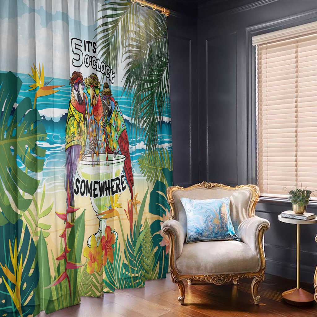 It's 5 o'clock Somewhere Window Curtain Beach Party - Polynesian Pride